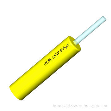 GJFJV-900UM Indoor Fiber Optic Cable. 0.9 Tight Buffer, Coating Layer, Cladding Layer